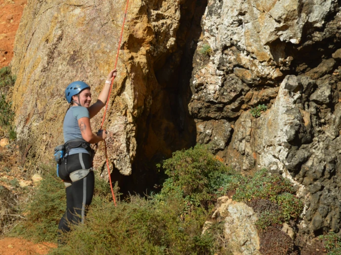 Belayer smiling