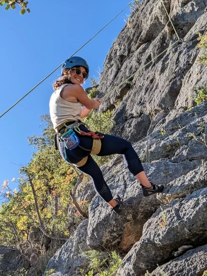 Climber being lowered